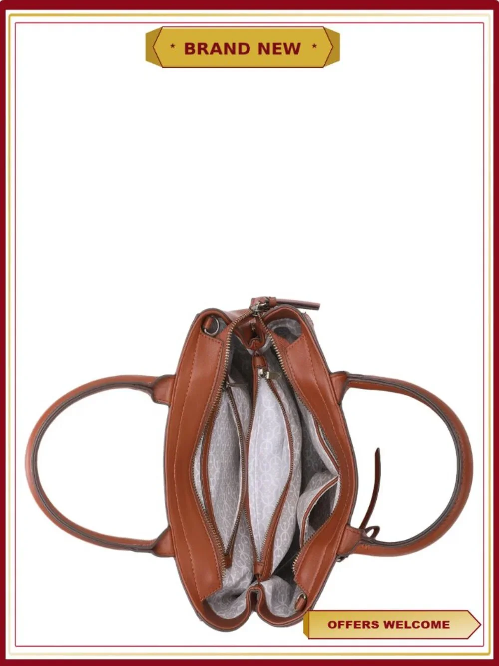 Sam Edelman Giana Satchel Crossbody Handbag Ivory Leather